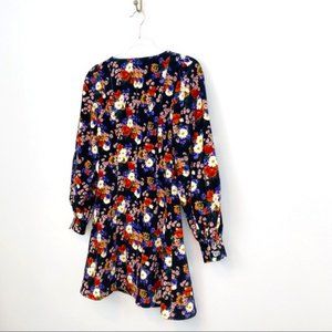 Chandler Floral Velvet Mini Dress in Black